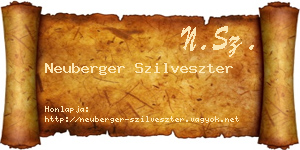 Neuberger Szilveszter névjegykártya